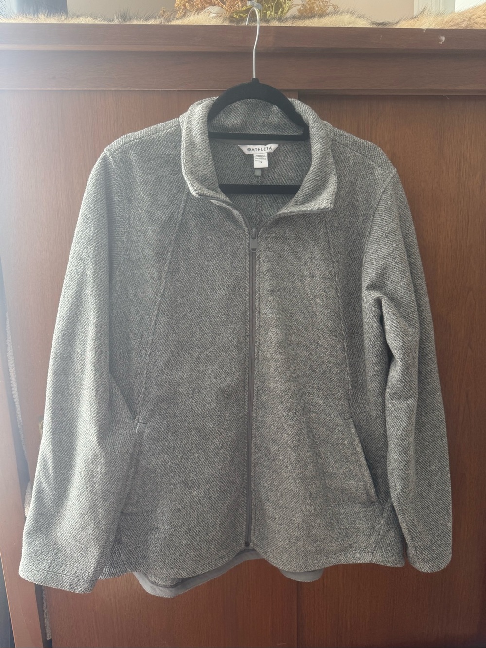 Athleta Heathered Gray Full-Zip Jacket